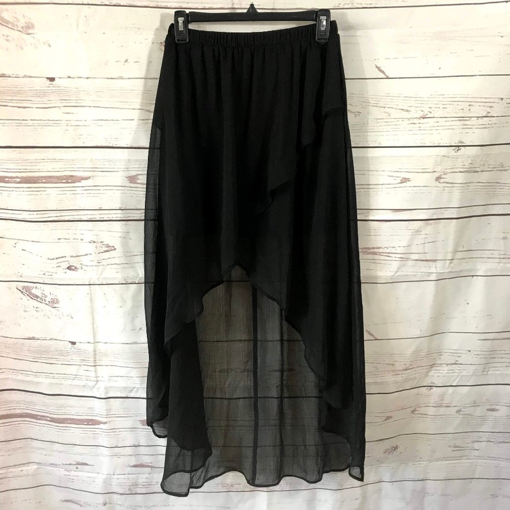 Xhilaration Sheer Hi-Lo Black Skirt Size S - Picture 1 of 5